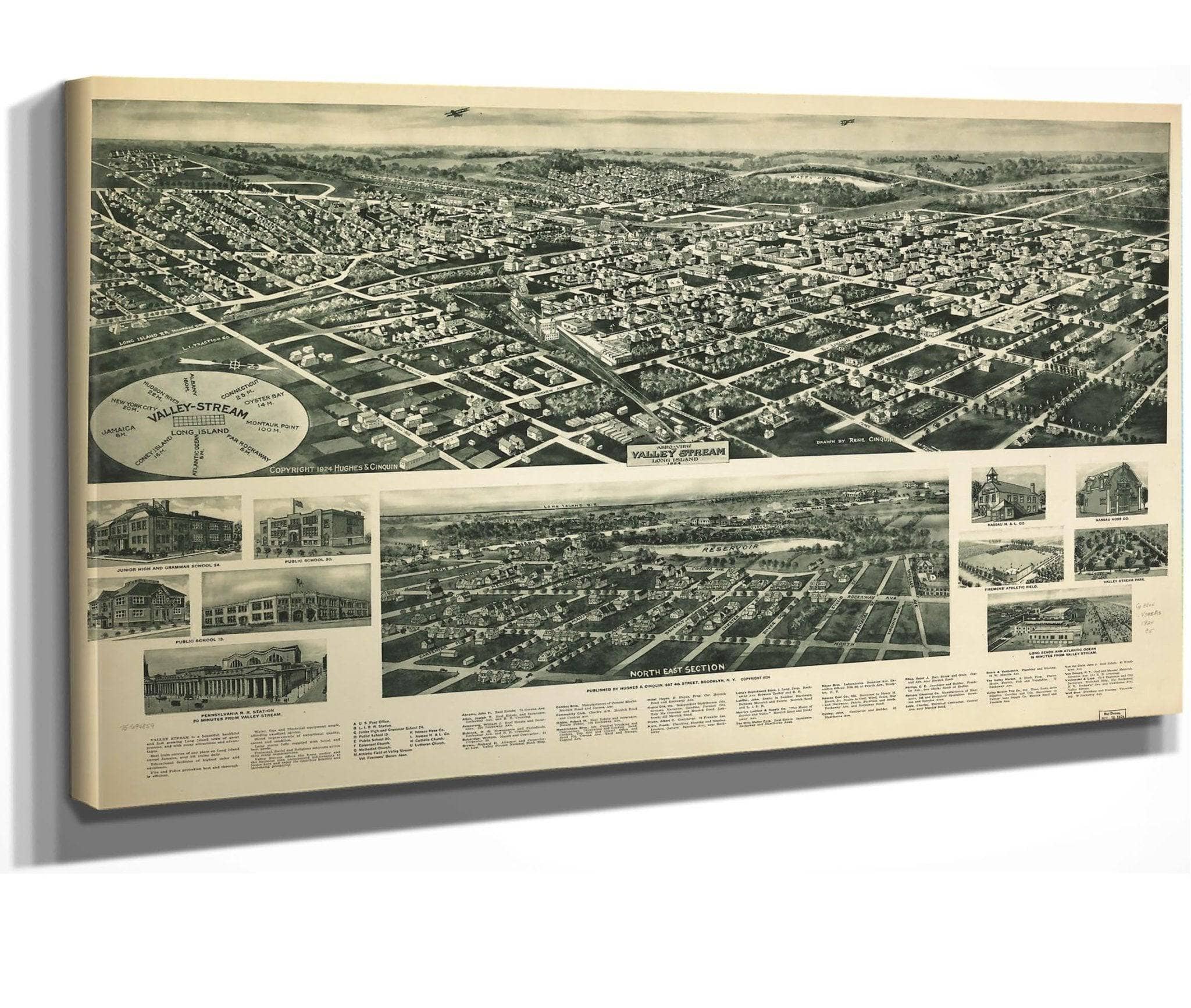 Aero View Of Valley Stream Long Island 1924  State Of New York