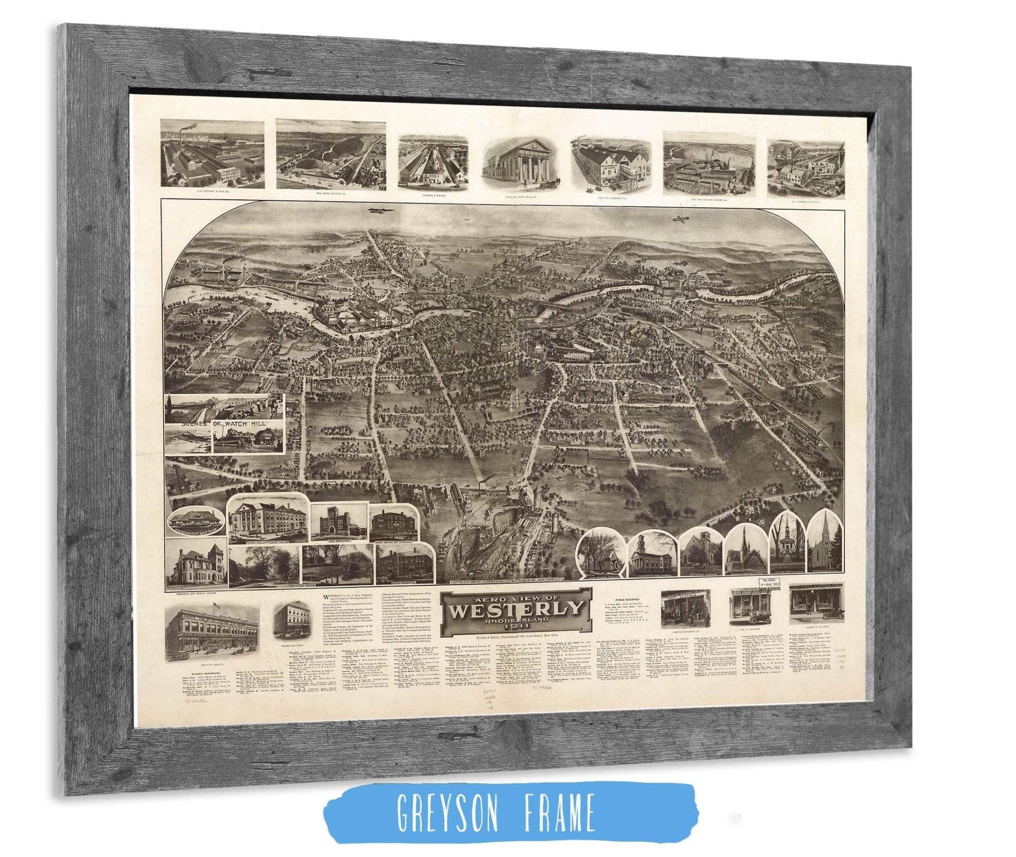 Aero View Of Westerly Rhode Island 1911 State of Rhode Island