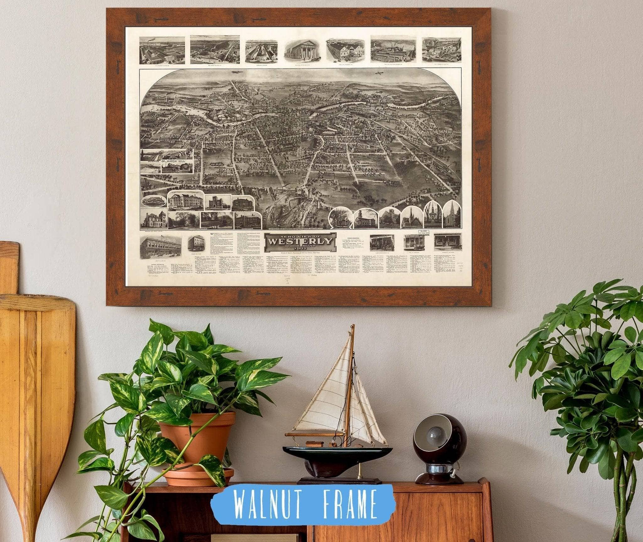 Aero View Of Westerly Rhode Island 1911 State of Rhode Island
