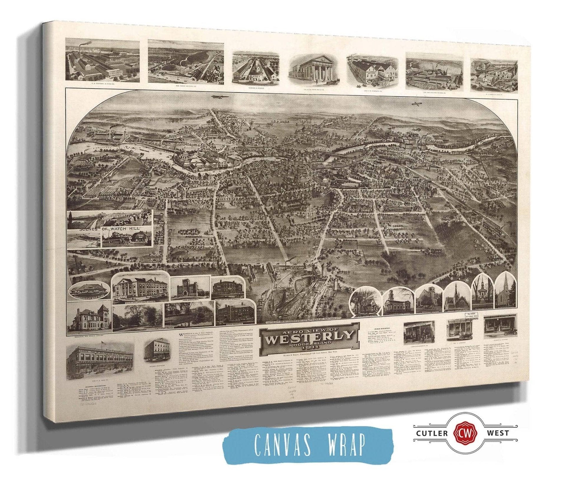 Aero View Of Westerly Rhode Island 1911 State of Rhode Island