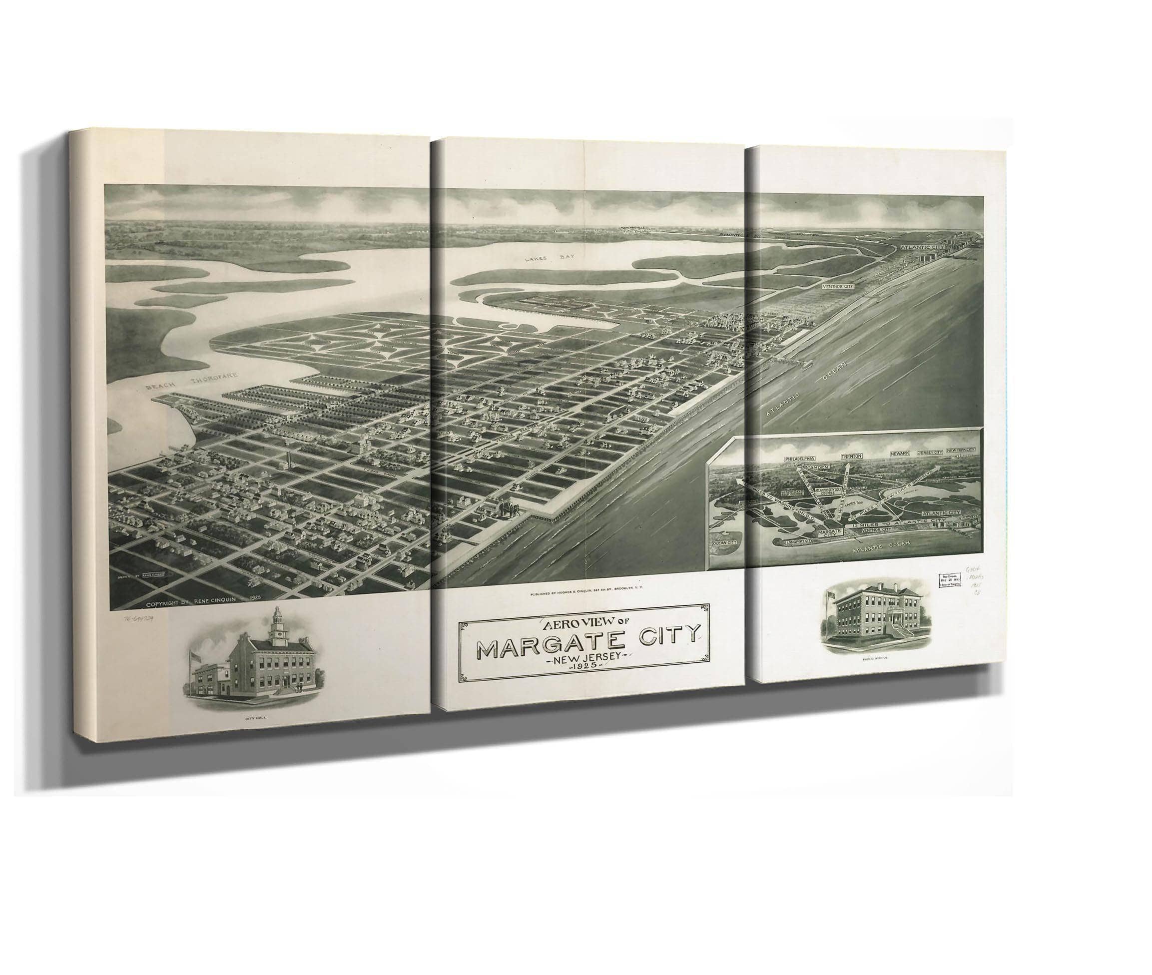 Aeroview Of Margate City New Jersey 1925  State Of New Jersey