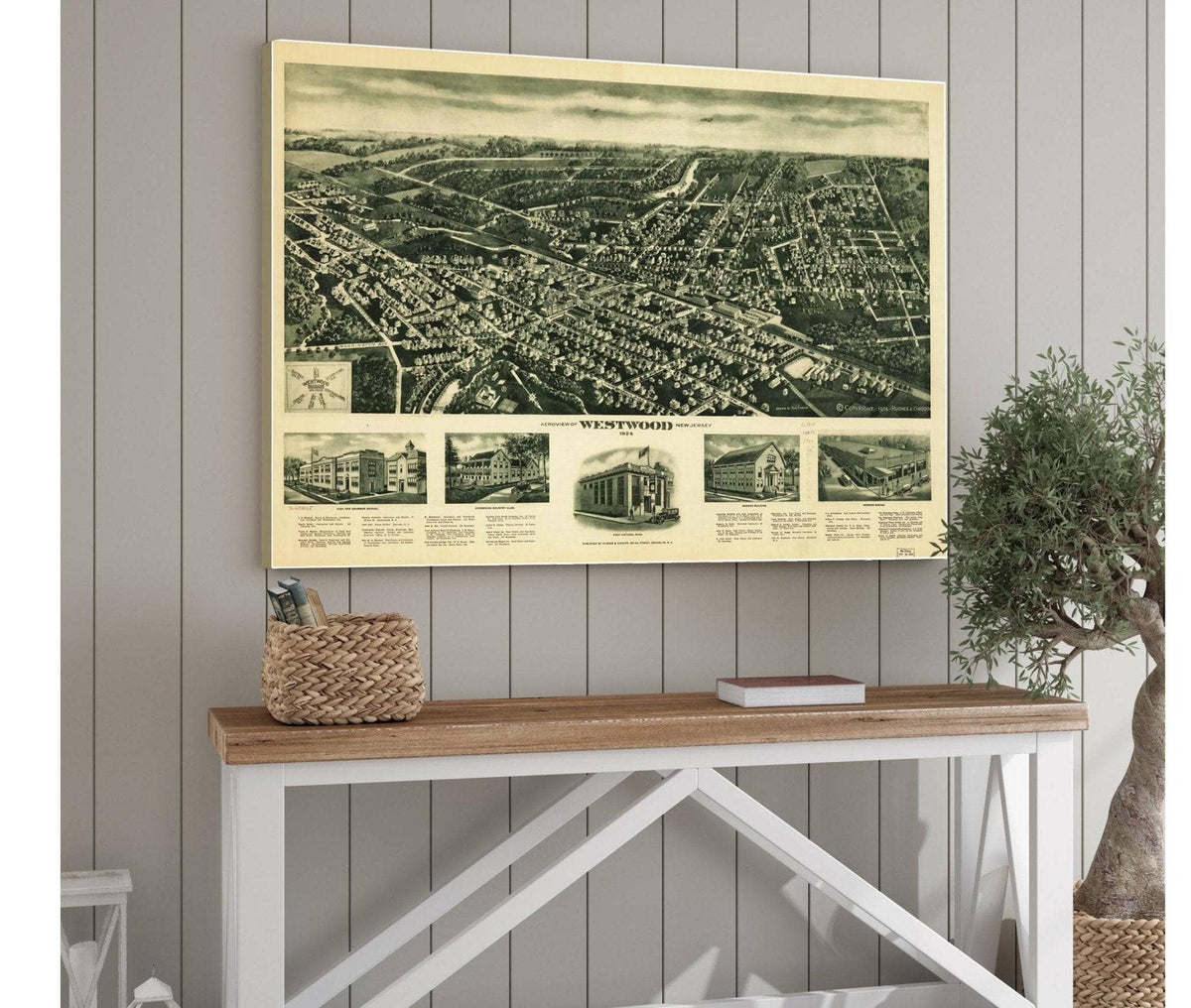 Aeroview Of Westwood New Jersey 1924  State Of New Jersey