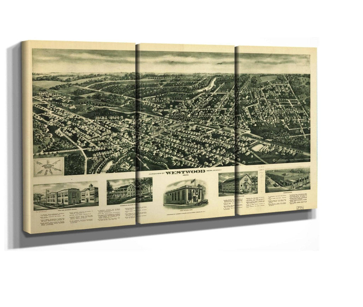 Aeroview Of Westwood New Jersey 1924  State Of New Jersey