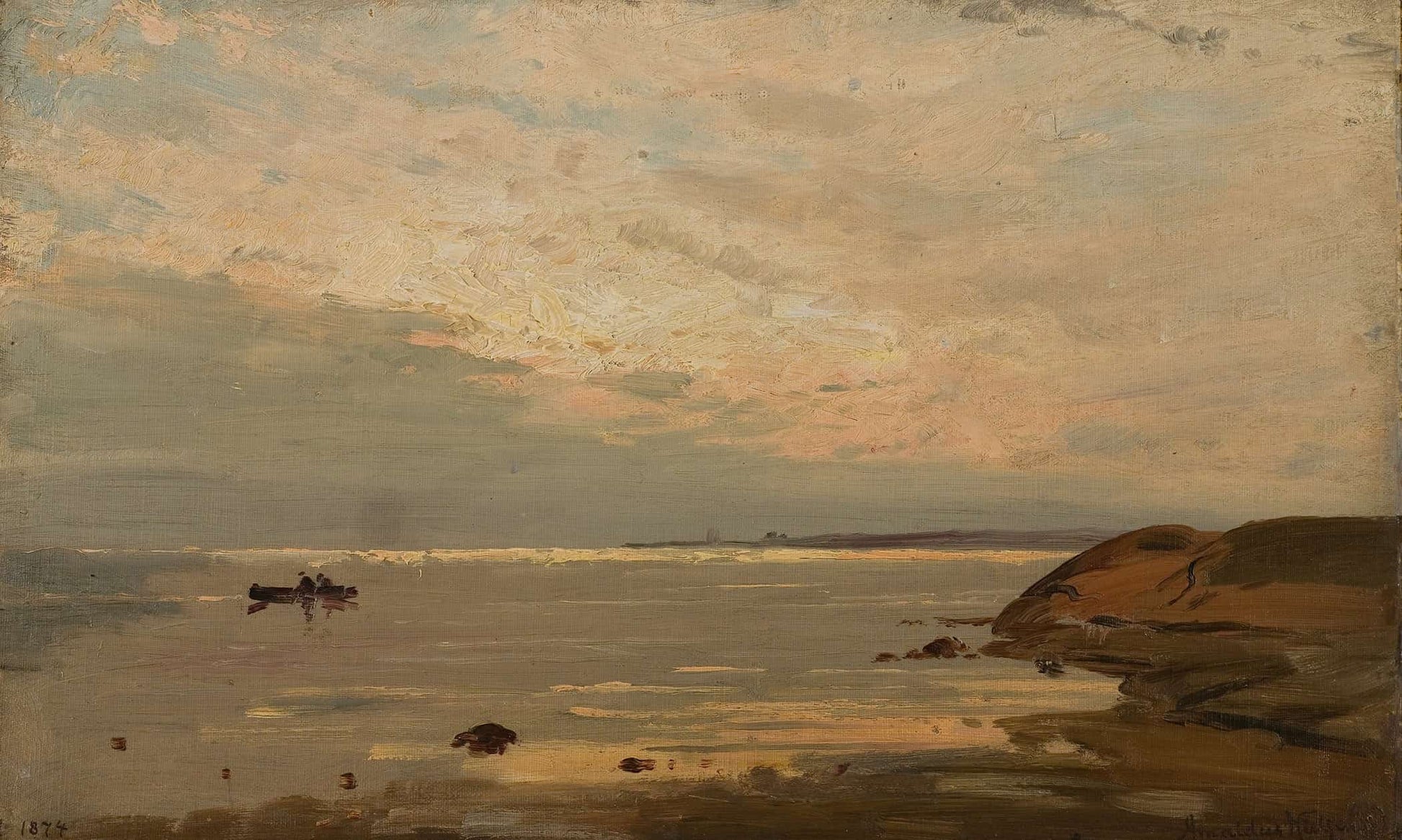 Aften Ved Hvaler By Amaldus Nielsen