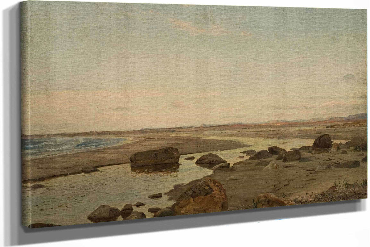 Aften Ved Naerland Jaeren By Amaldus Nielsen