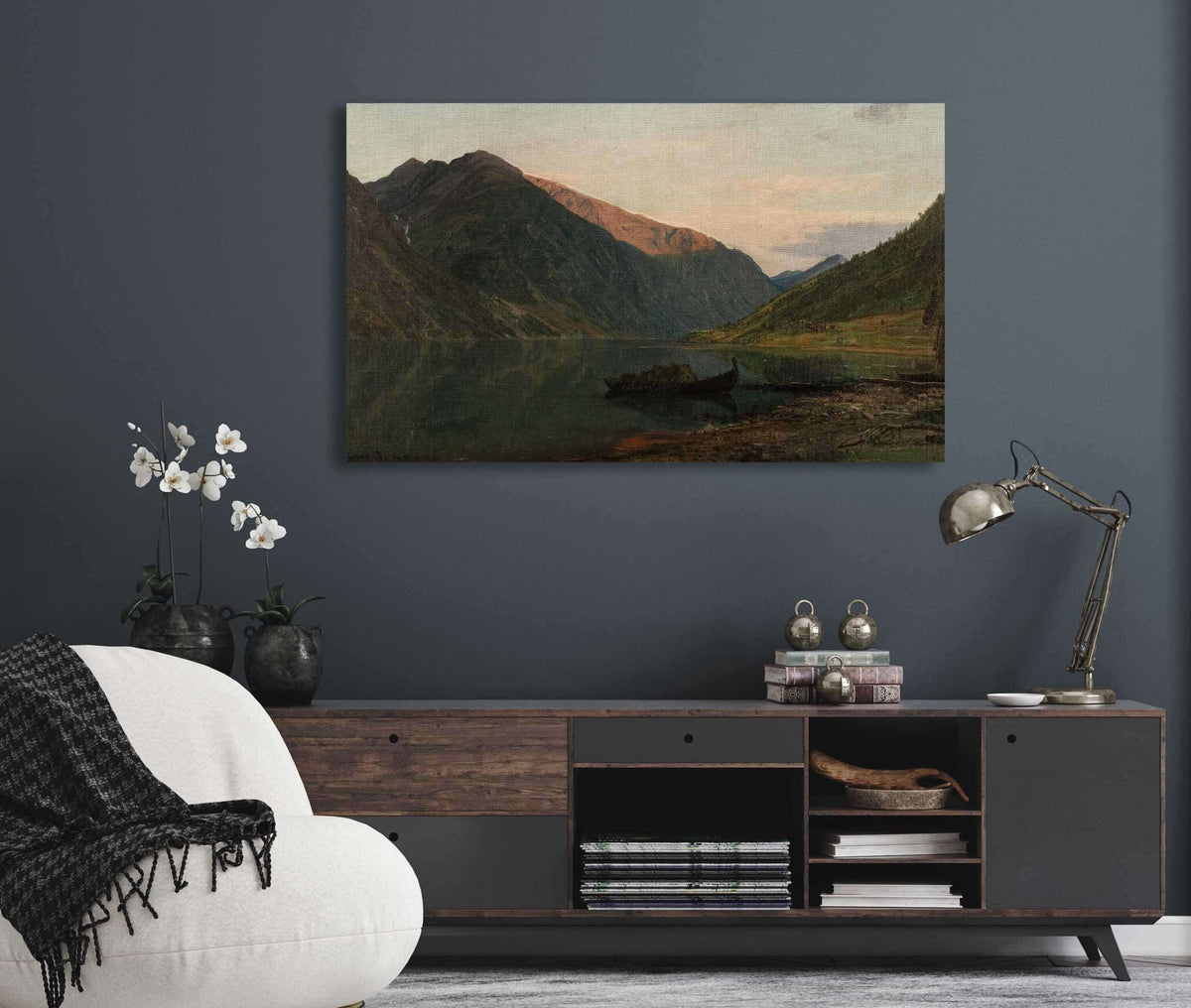 Aftenstemning Fjaerland By Amaldus Nielsen