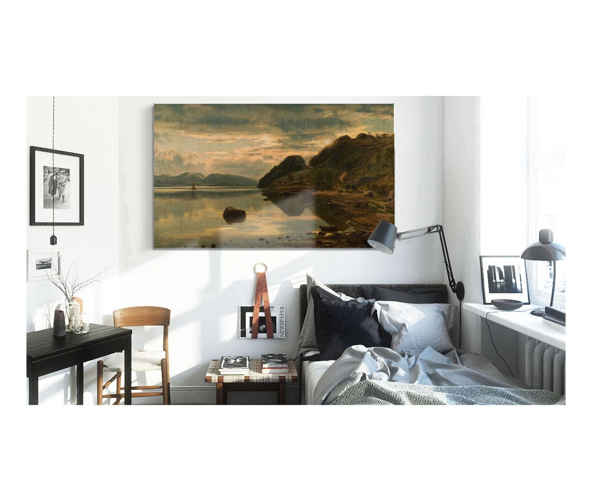 Aftenstemning Skogsfjord Mandal By Amaldus Nielsen