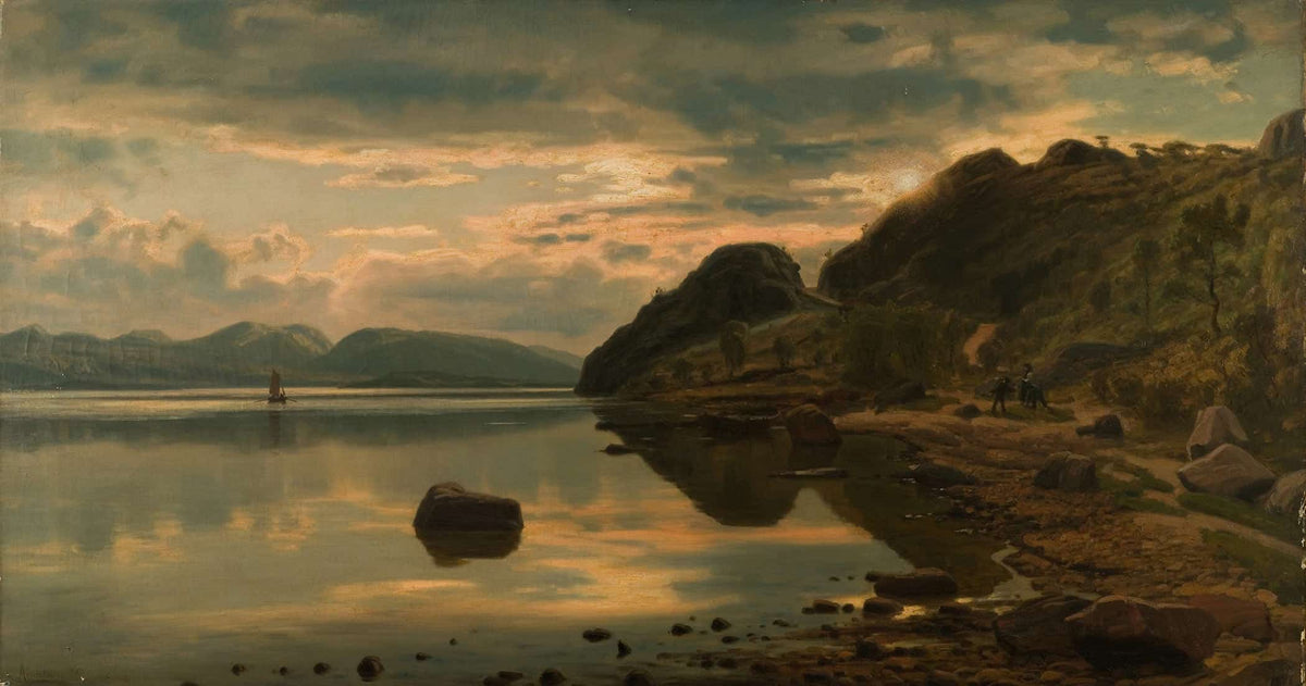Aftenstemning Skogsfjord Mandal By Amaldus Nielsen