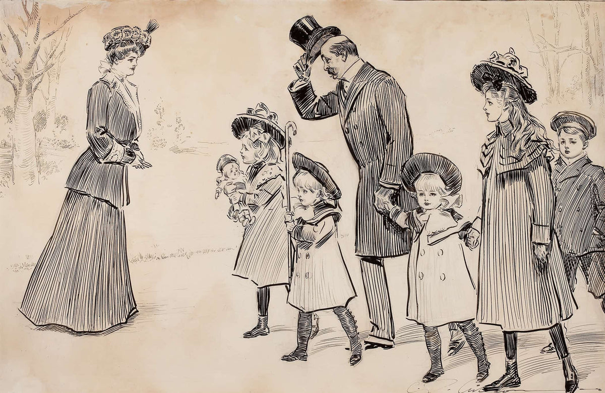 After Fifteen Years When She Refused Him He Vowed He Would Never Marry by Charles Dana Gibson