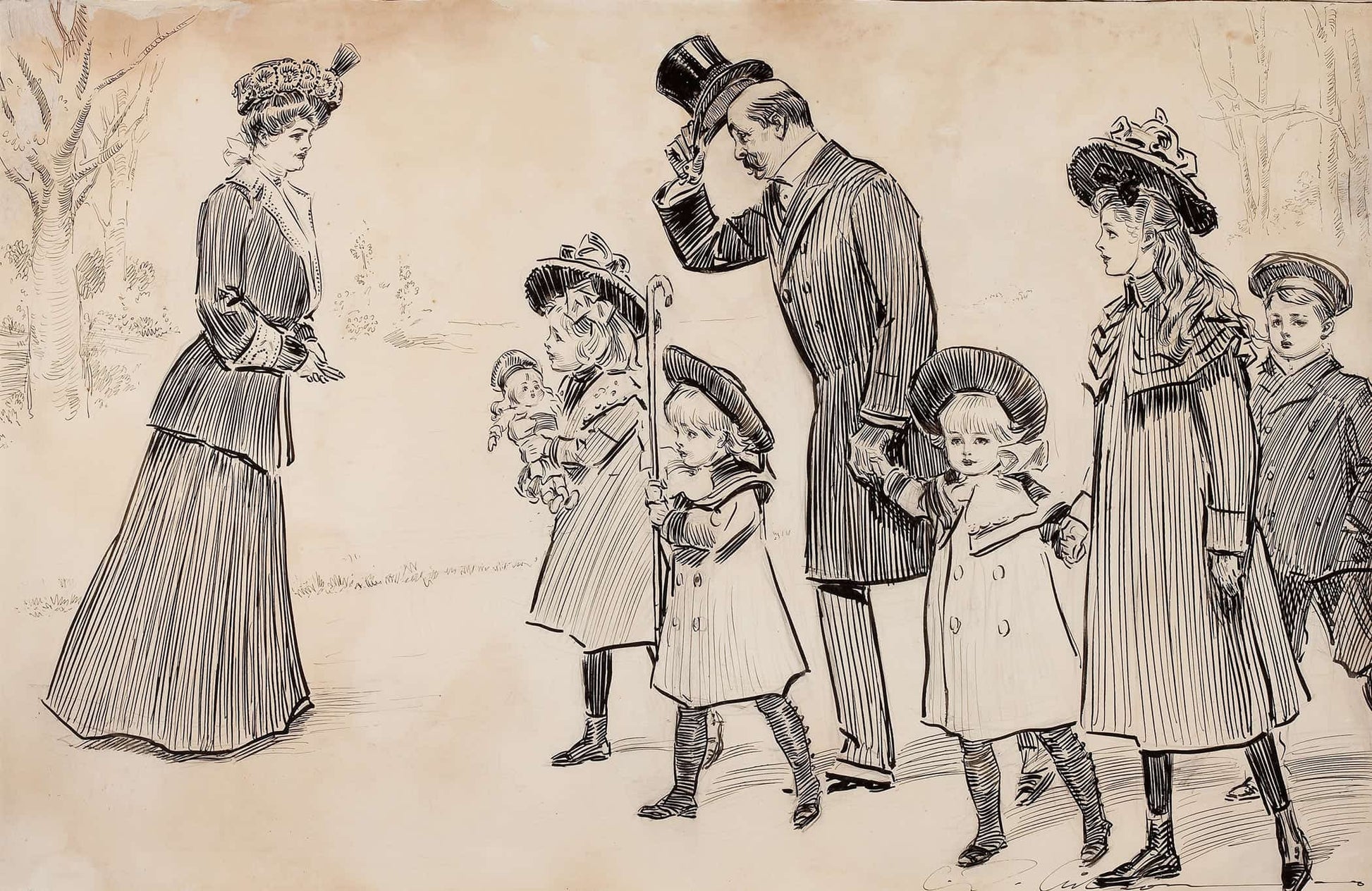 After Fifteen Years When She Refused Him He Vowed He Would Never Marry by Charles Dana Gibson