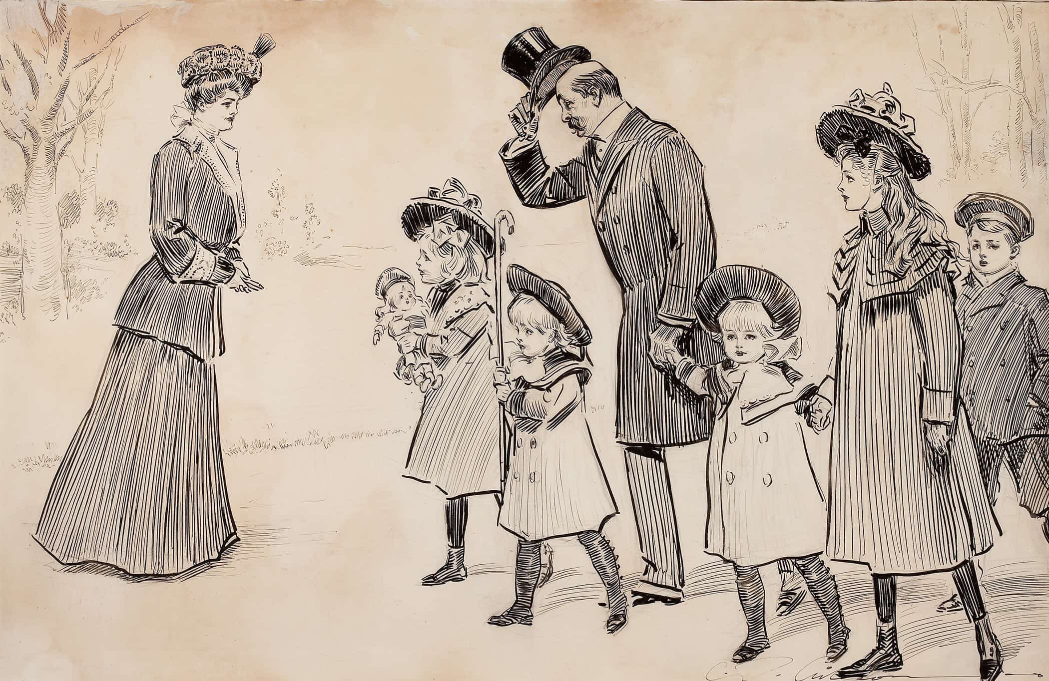 After Fifteen Years When She Refused Him He Vowed He Would Never Marry by Charles Dana Gibson