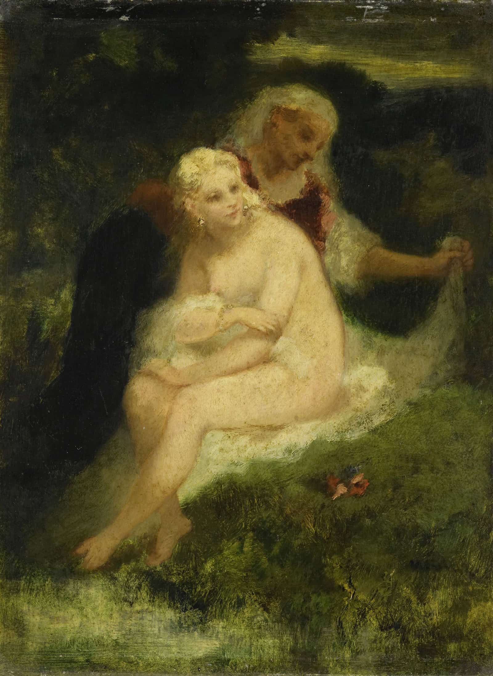 After The Bath  by Narcisse Virgile Diaz De La Pena