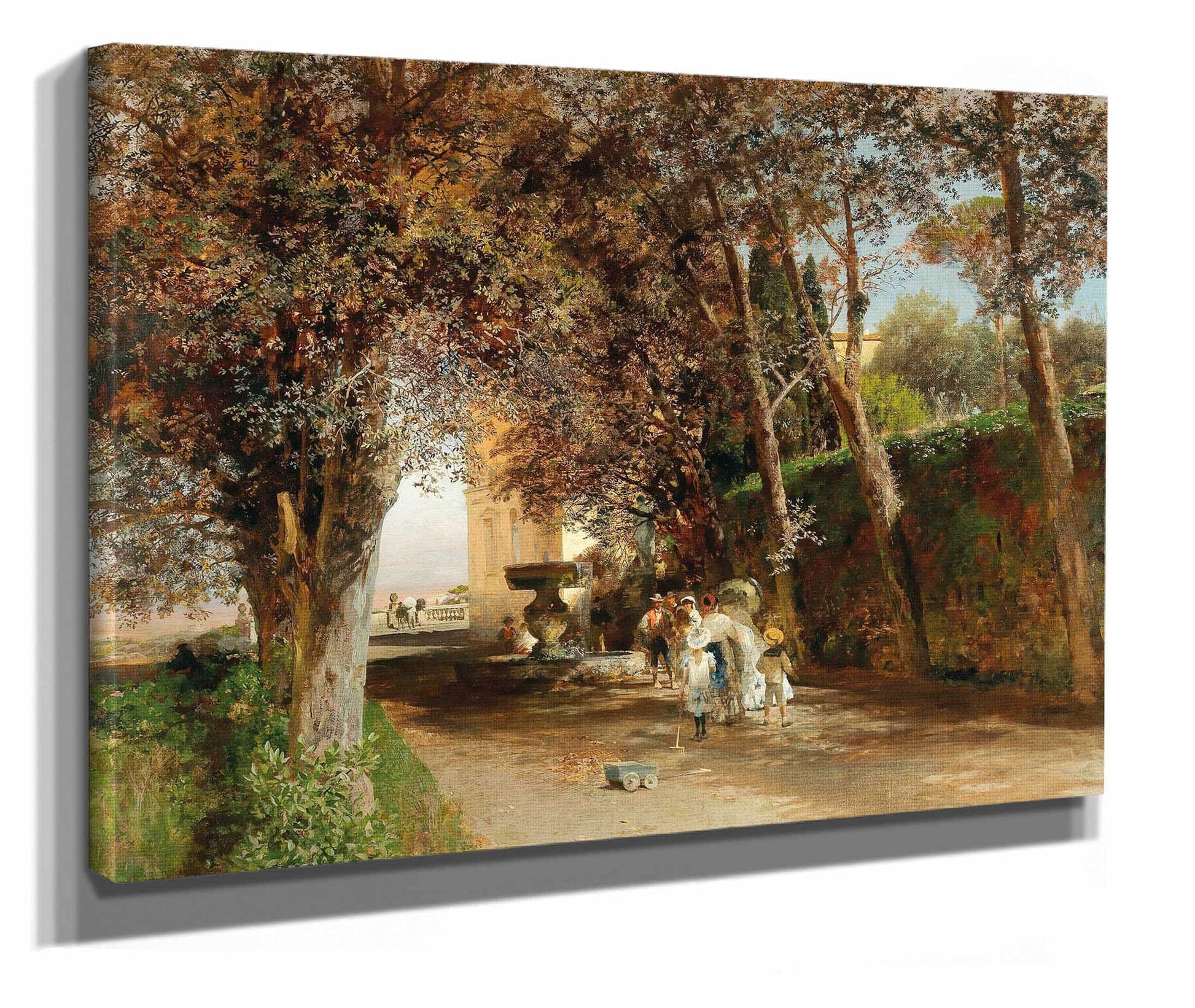 Afternoon In The Park Of Villa Torlonia In Frascati by Oswald Achenbach