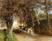 Afternoon In The Park Of Villa Torlonia In Frascati by Oswald Achenbach