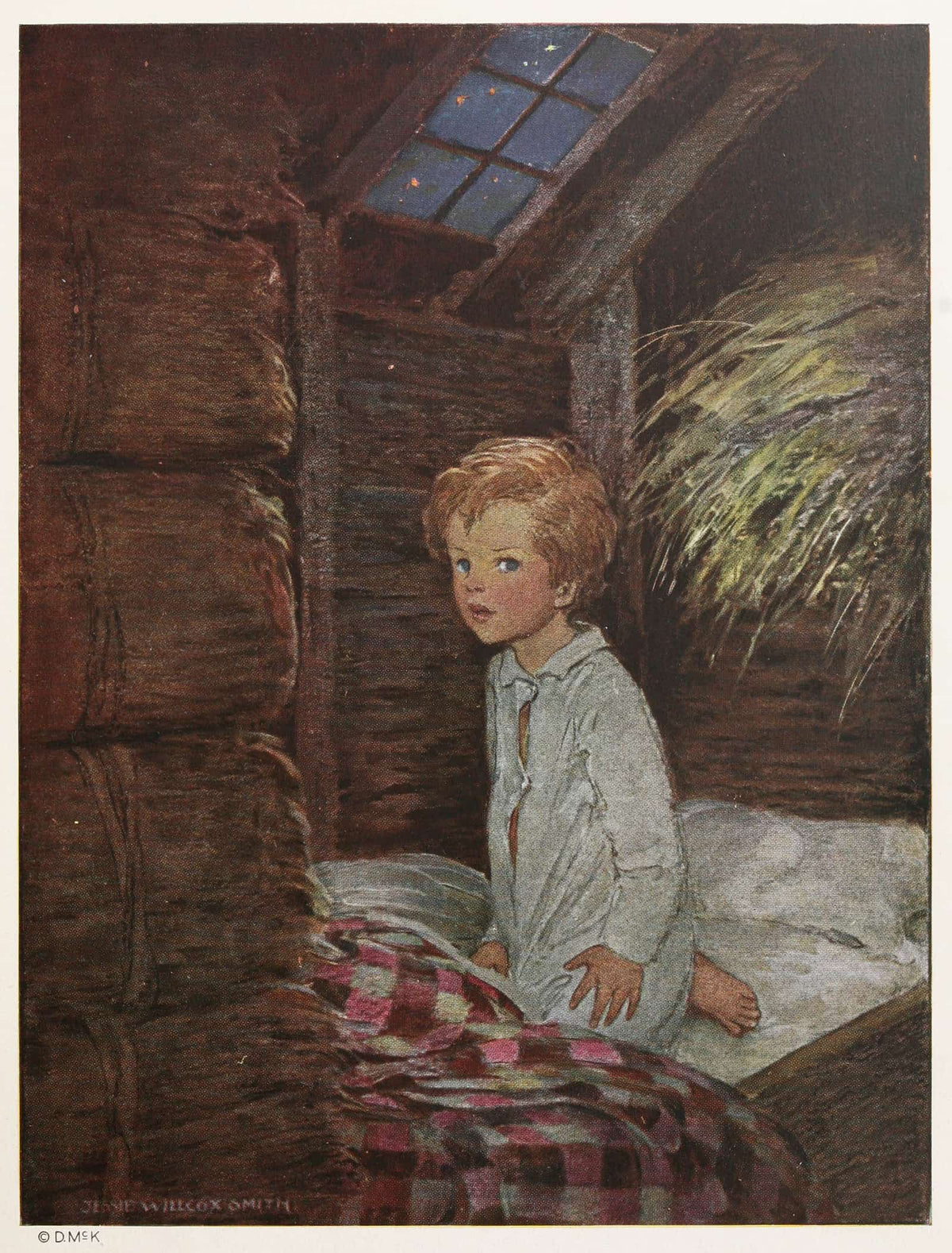 Against This He Laid His Ear And Then He Heard The Voice Quite Distinctly by Jessie Willcox Smith