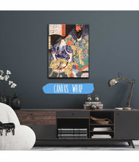 Ake Tamanosuke Seated By The Statue Of A Chinese General by Tsukioka Yoshitoshi