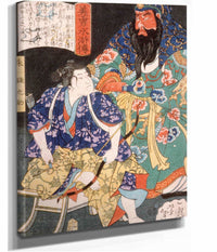 Ake Tamanosuke Seated By The Statue Of A Chinese General by Tsukioka Yoshitoshi