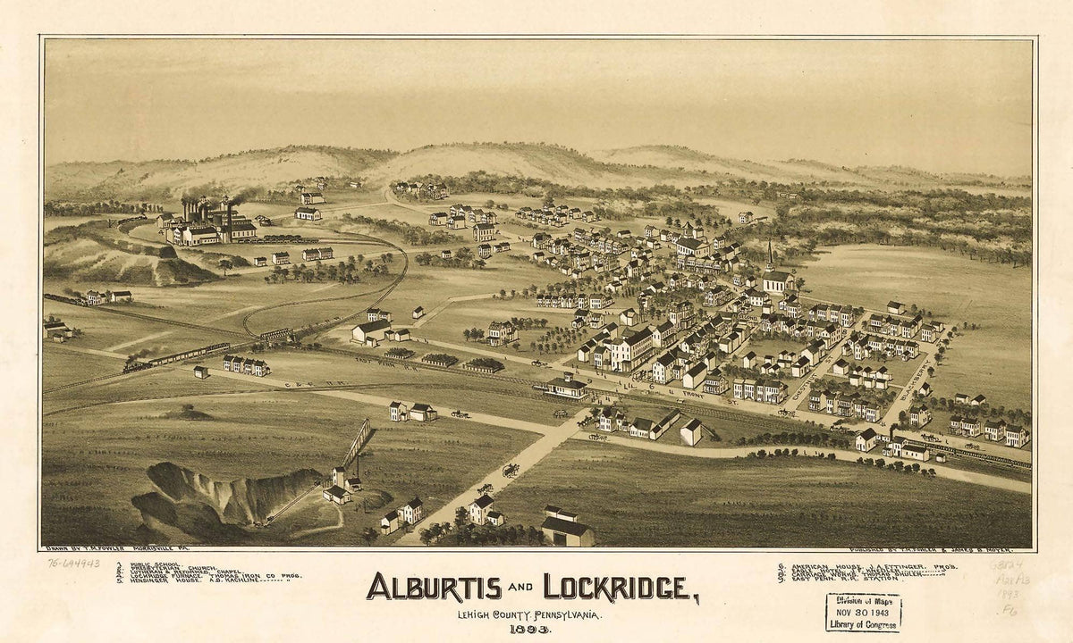 Alburtis And Lockridge Lehigh County Pennsylvania 1893  State Of Pennsylvania