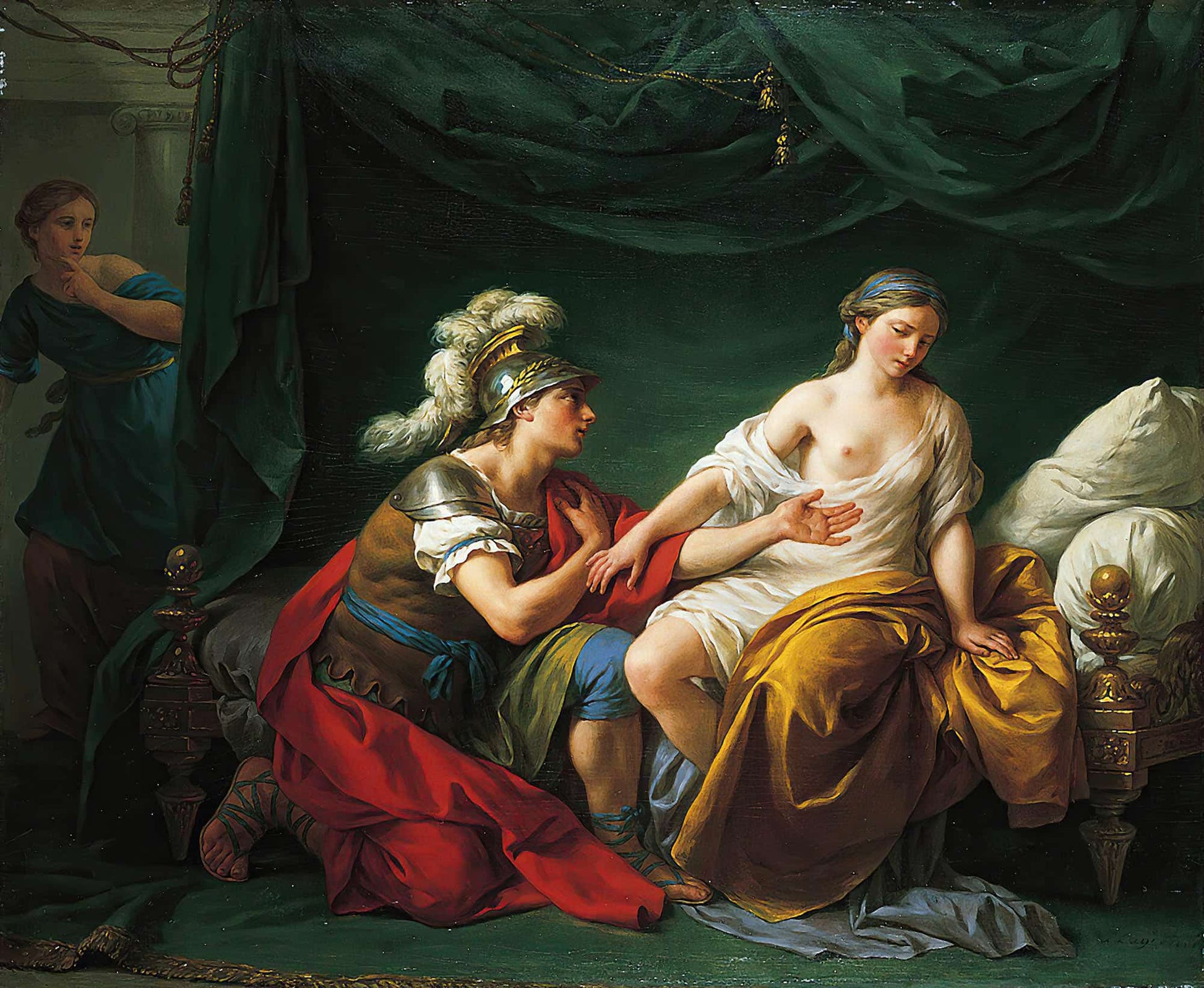 Alcibiades On His Knees Before His Mistress by Louis Jean Francois Lagrenee
