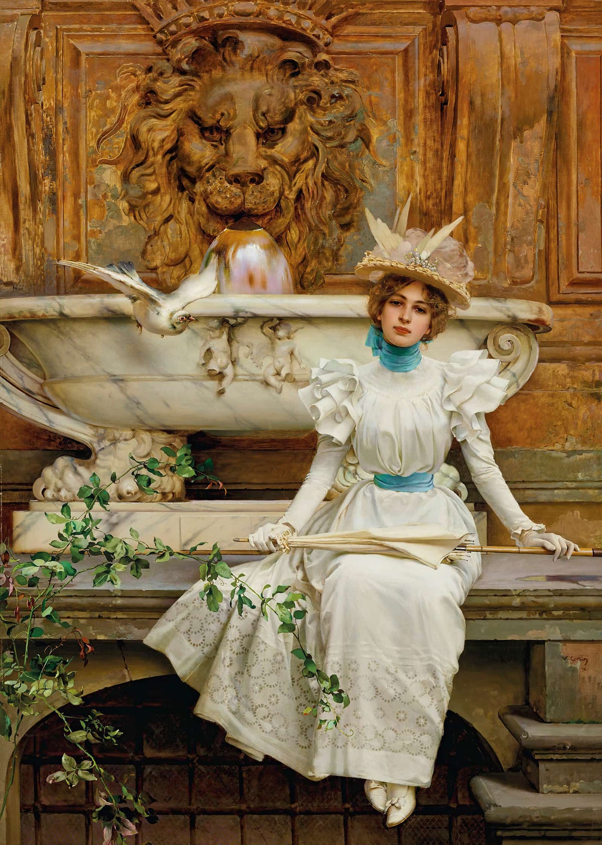 Alla Fontana Le Due Colombe by Vittorio Matteo Corcos