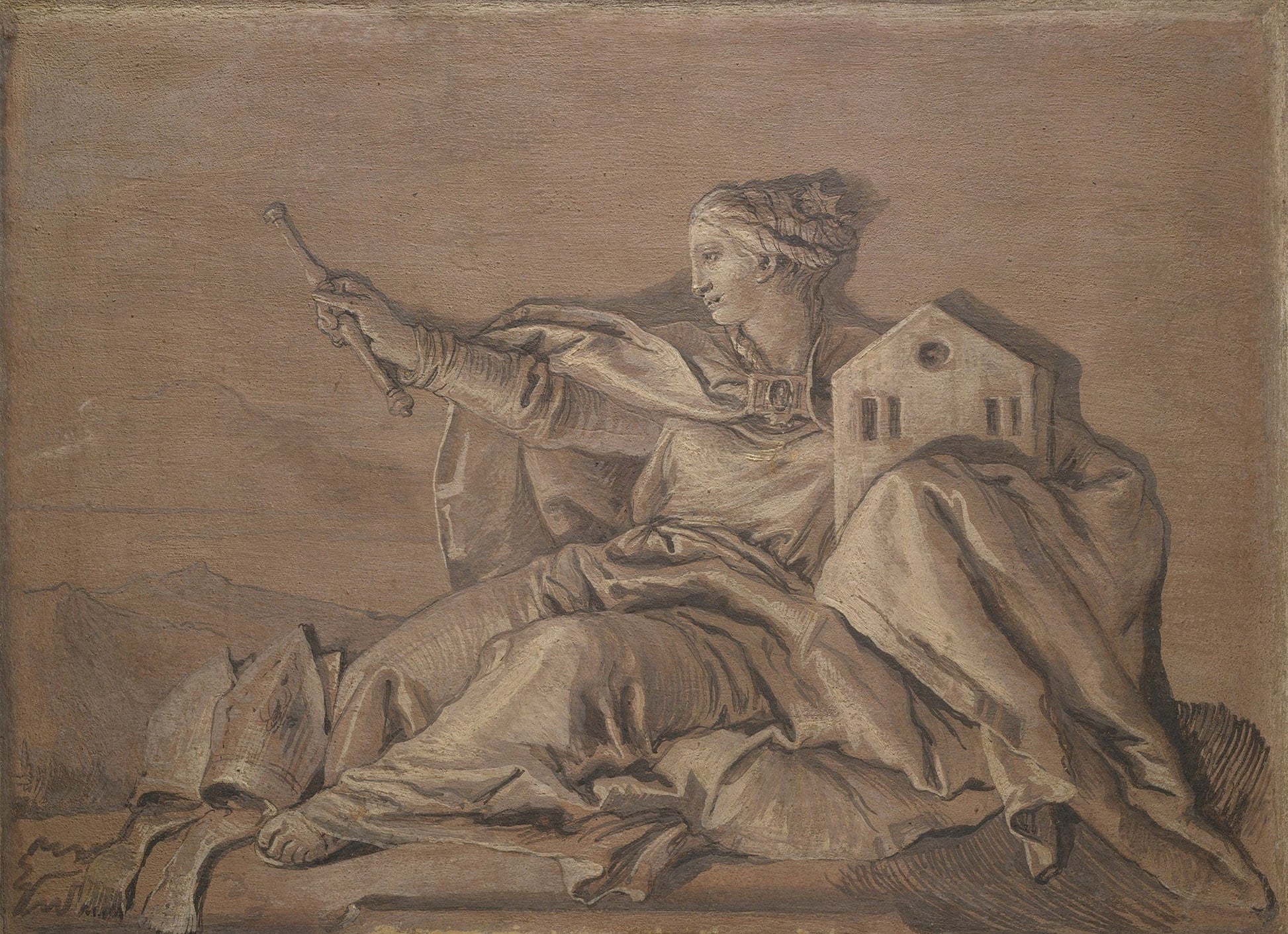 Allegorical Figure Representing Europe by Giovanni Domenico Tiepolo