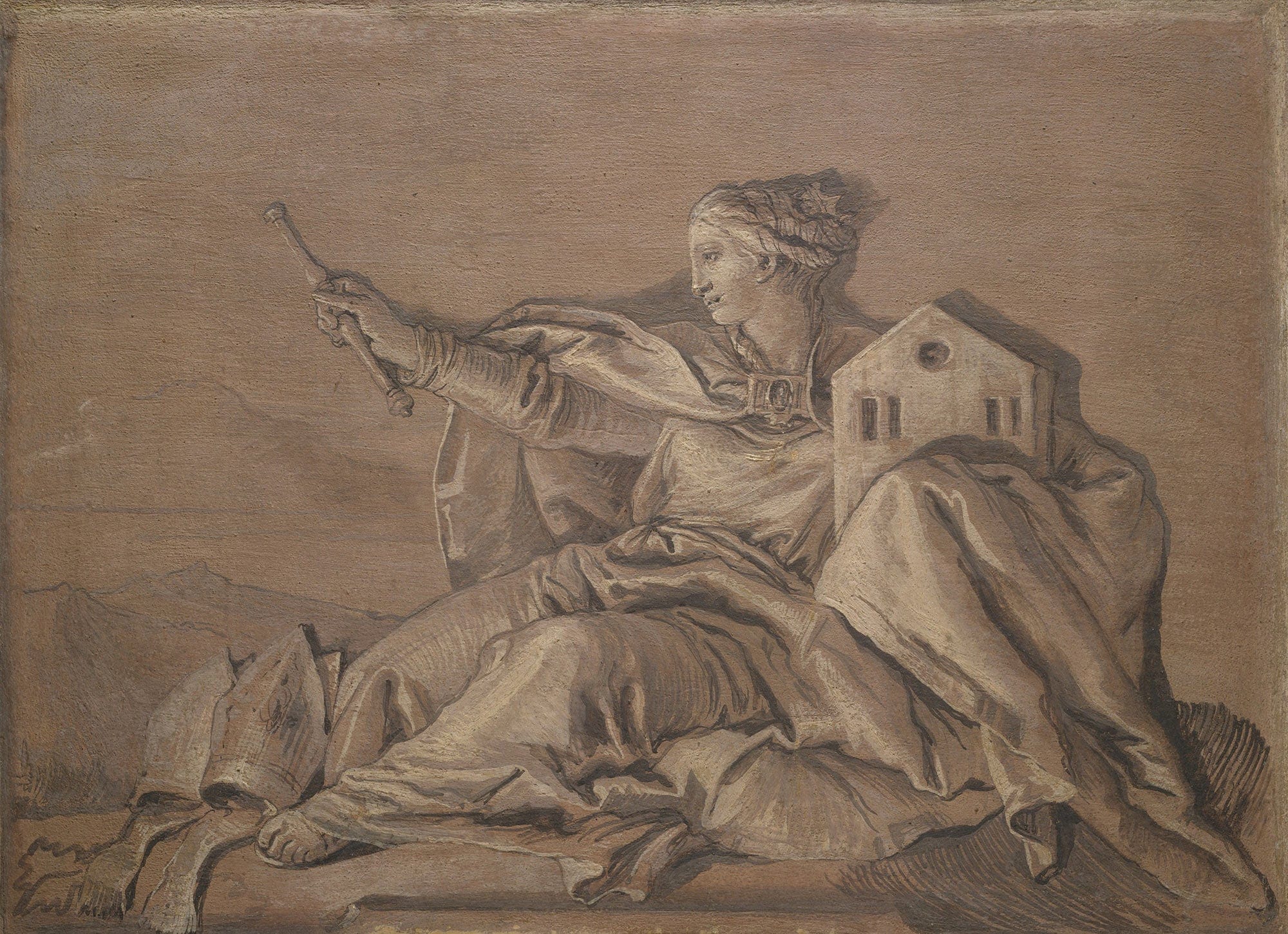 Allegorical Figure Representing Europe by Giovanni Domenico Tiepolo