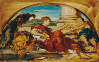 Allegorische Figur Mit Lowe Und Pfau by Hans Canon