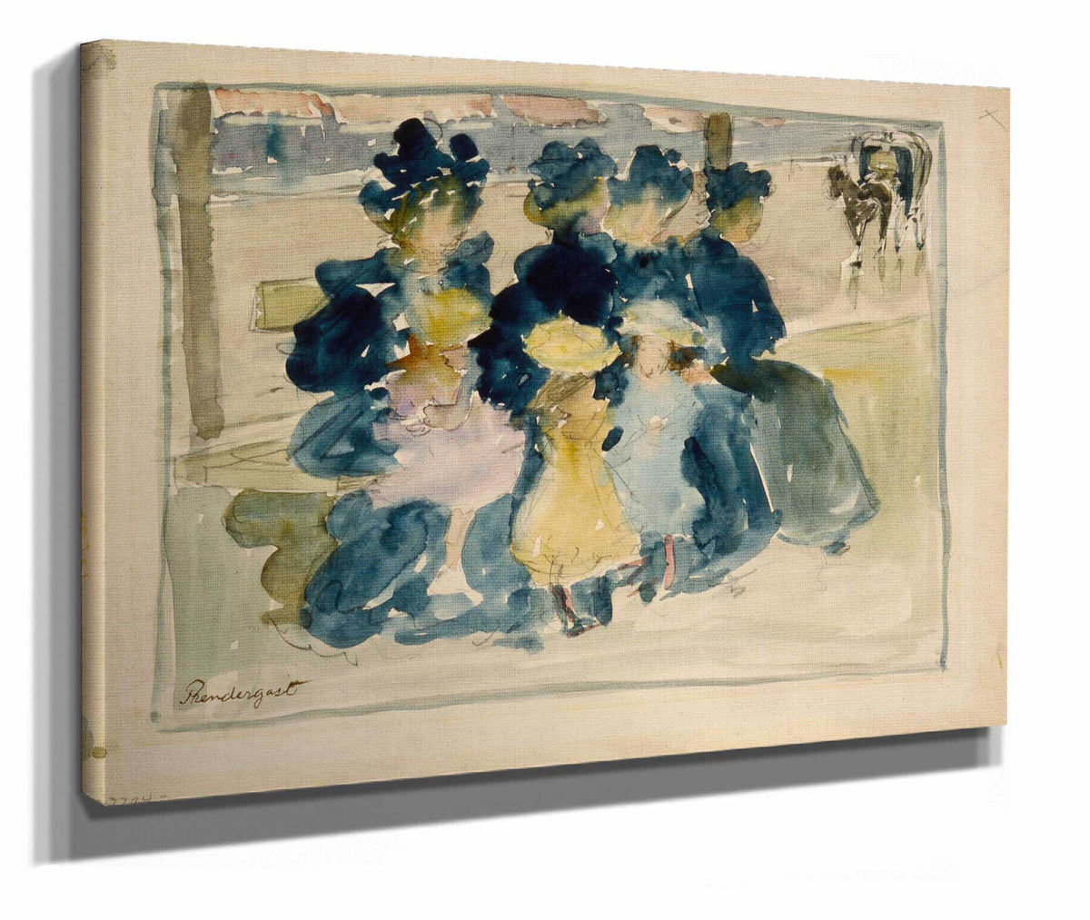 Along The Boulevard by Maurice Prendergast