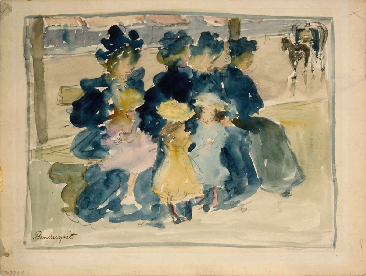Along The Boulevard by Maurice Prendergast