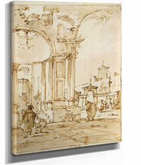 An Architectural Capriccio With Classical Ruins   by Francesco Guardi