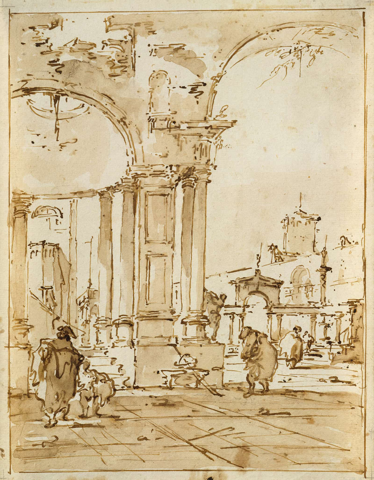 An Architectural Capriccio With Classical Ruins   by Francesco Guardi