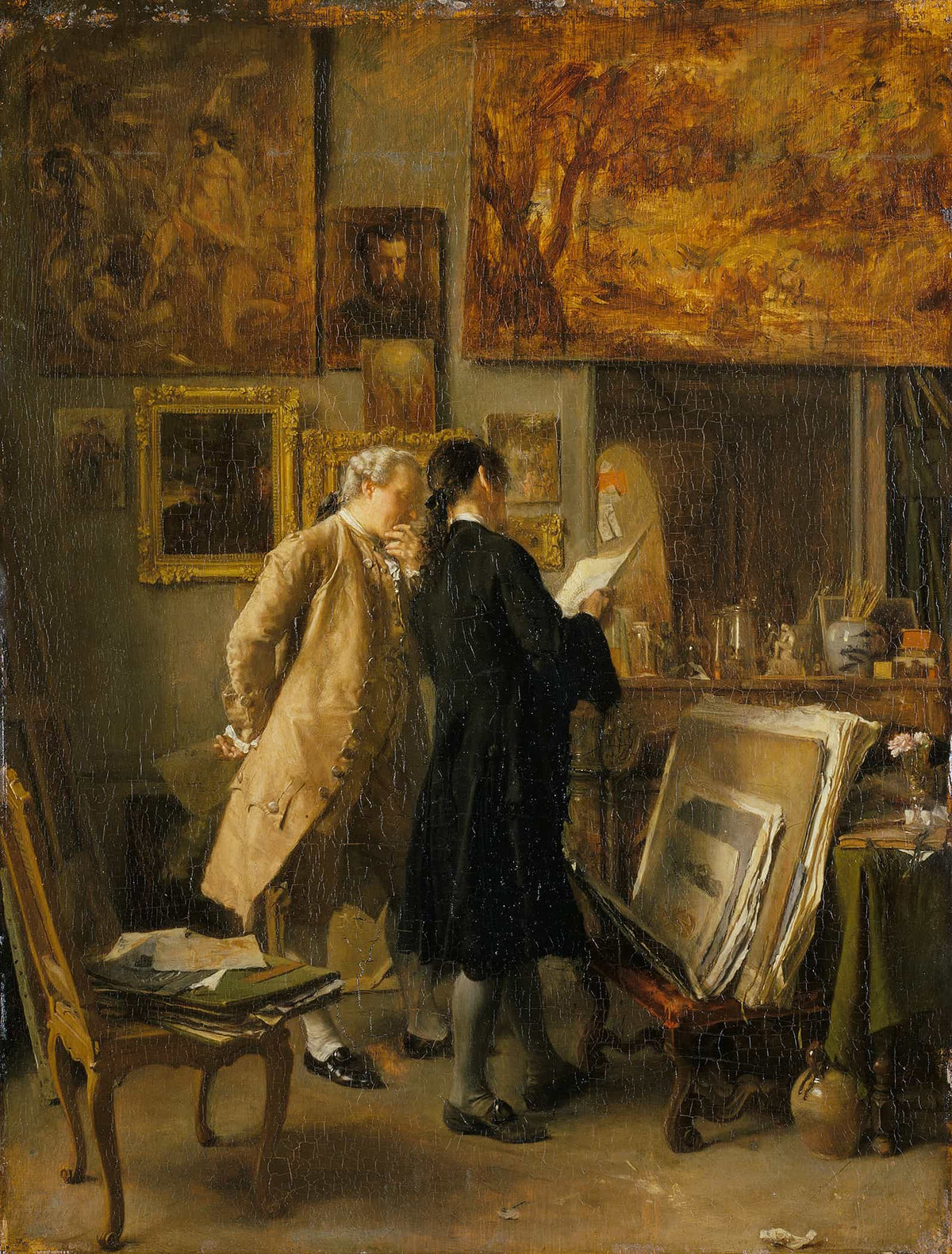 An Artist Showing His Work by Ernest Meissonier