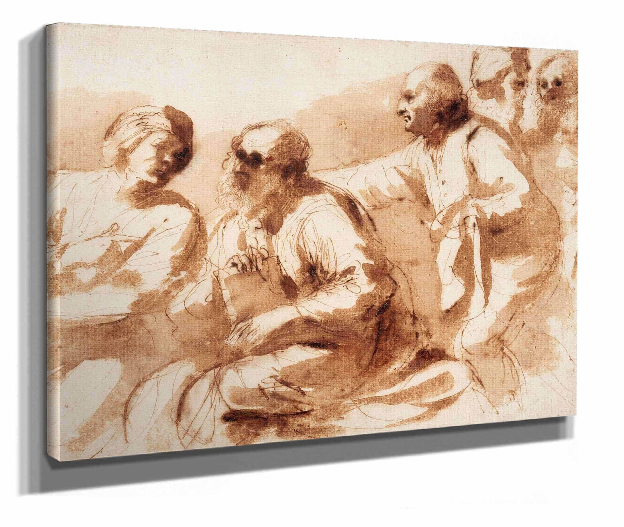 An Assembly Of Learned Men by Guercino