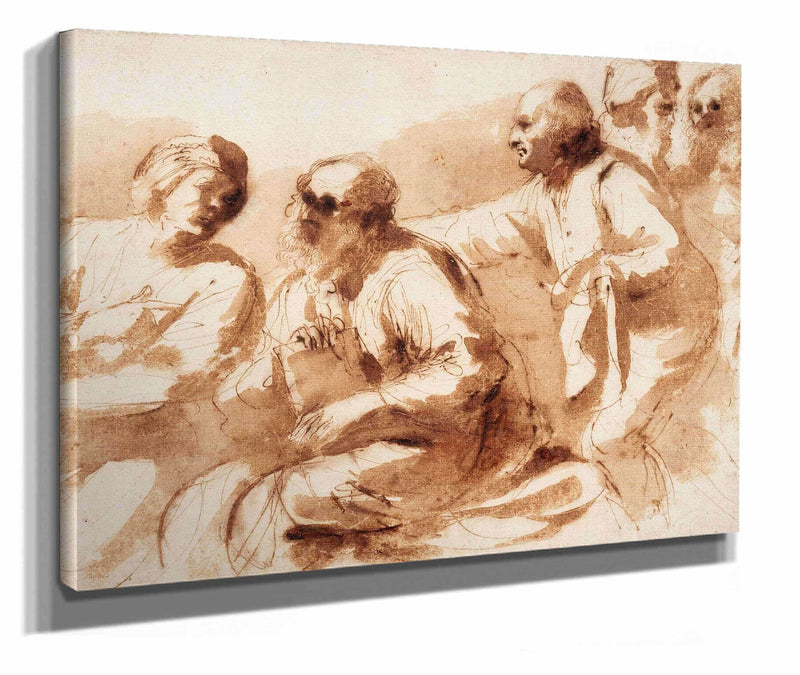 An Assembly Of Learned Men by Guercino