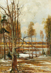 An Early Spring Landscape With A Beech Tree In The Foreground by Julius Sergius Klever