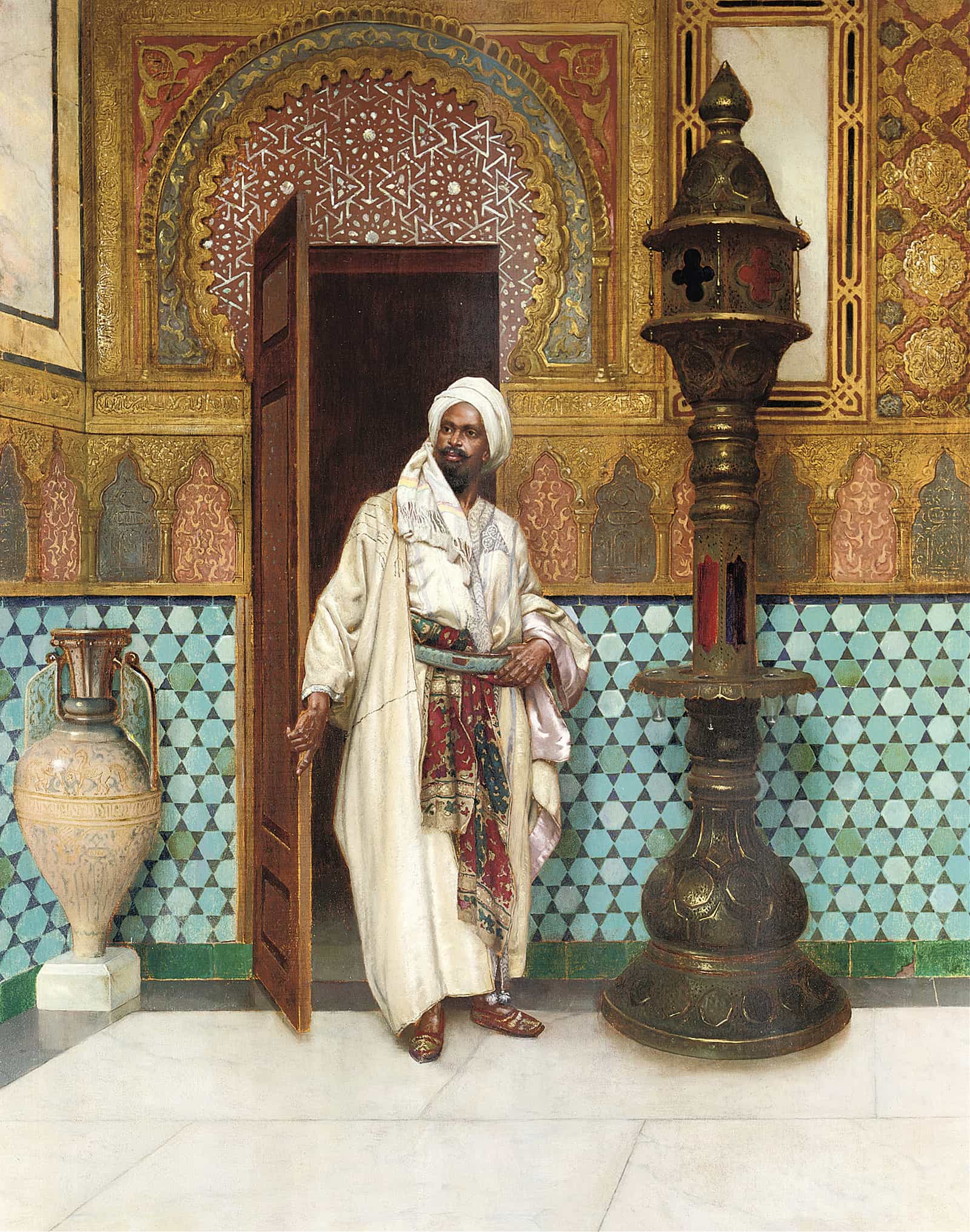 An Elegant Chieftain In His Palace by Rudolf Ernst
