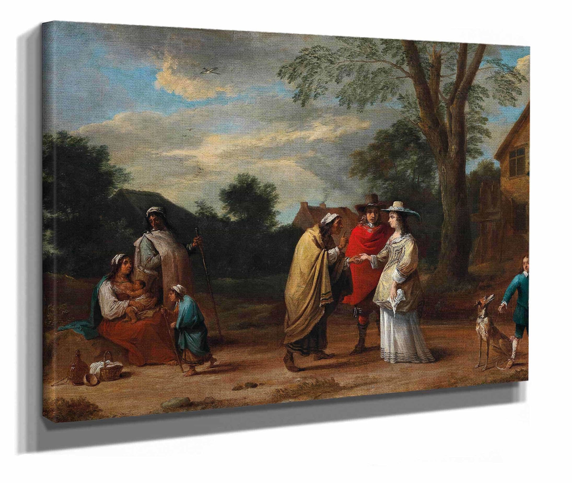 An Elegant Couple Meeting A Fortune Teller by David Teniers The Younger