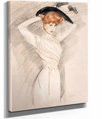 An Elegant Lady Wearing A Hat by Paul Cesar Helleu
