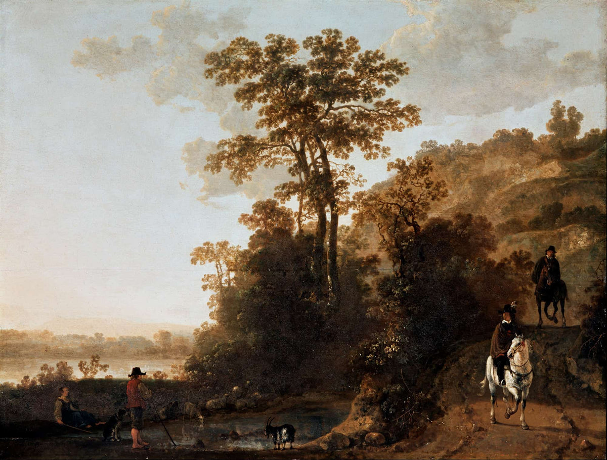 An Evening Ride Near A River by Aelbert Cuyp
