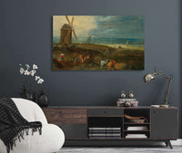 An Extensive Landscape With Travellers Before A Windmill by Jan Brueghel The Younger