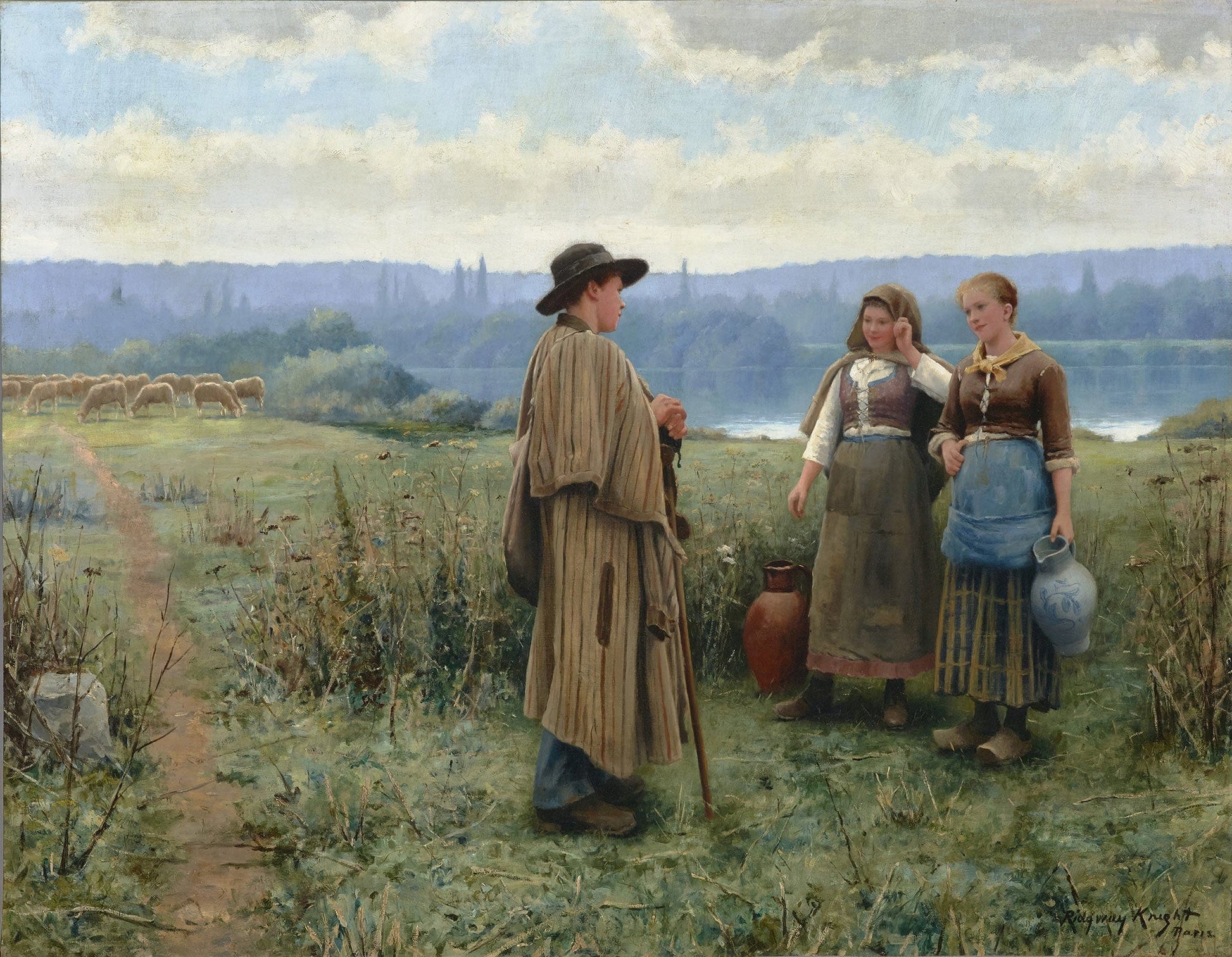 An Idle Moment by Daniel Ridgway Knight