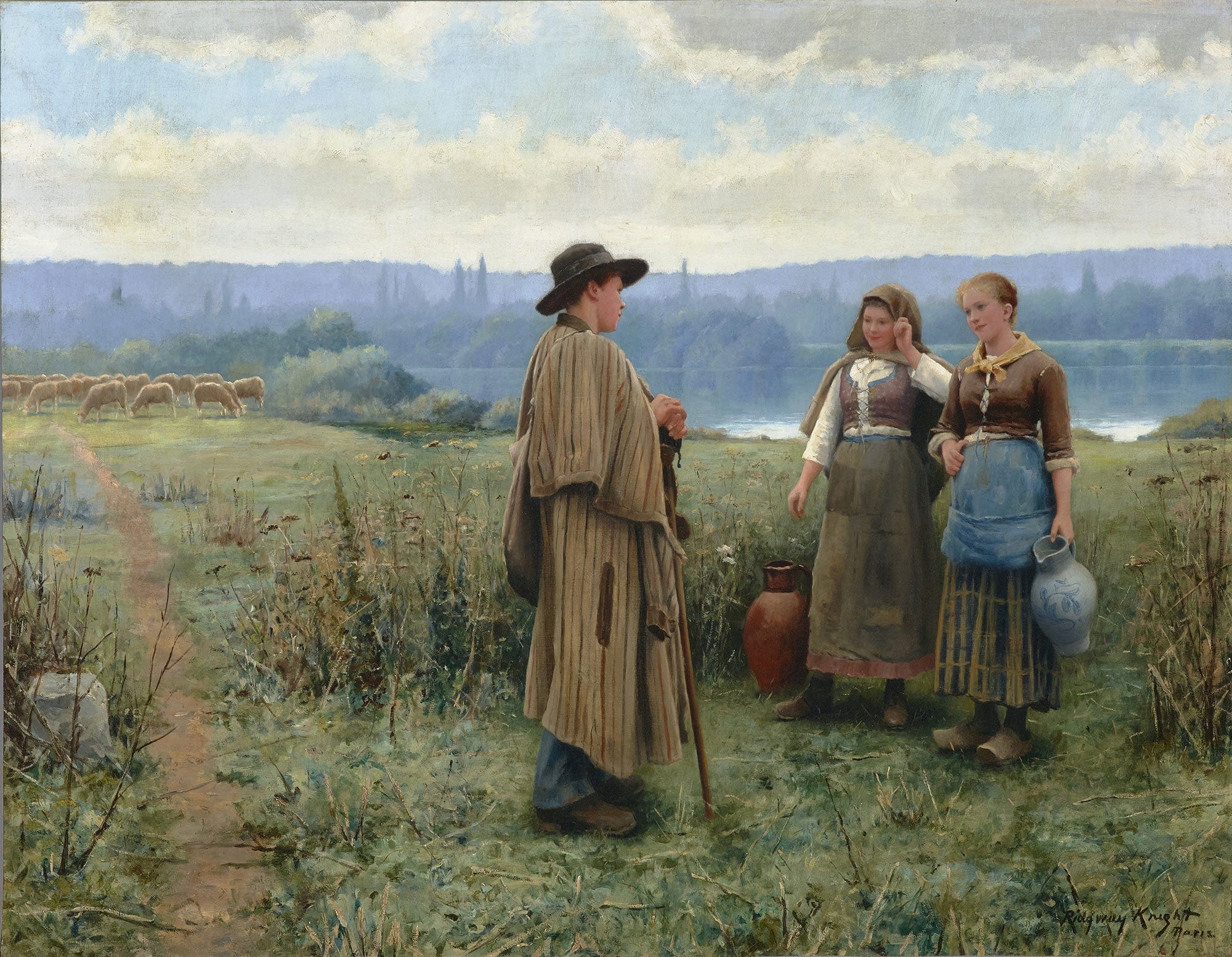 An Idle Moment by Daniel Ridgway Knight