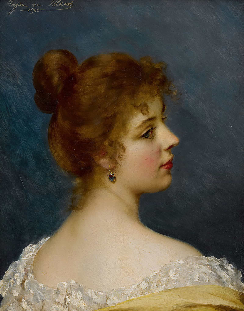 An Italian Beauty by Eugen Von Blaas