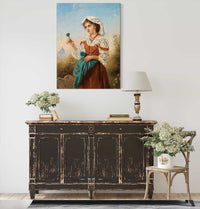 An Italian Violet Seller With Rome In The Background by Anton Romako