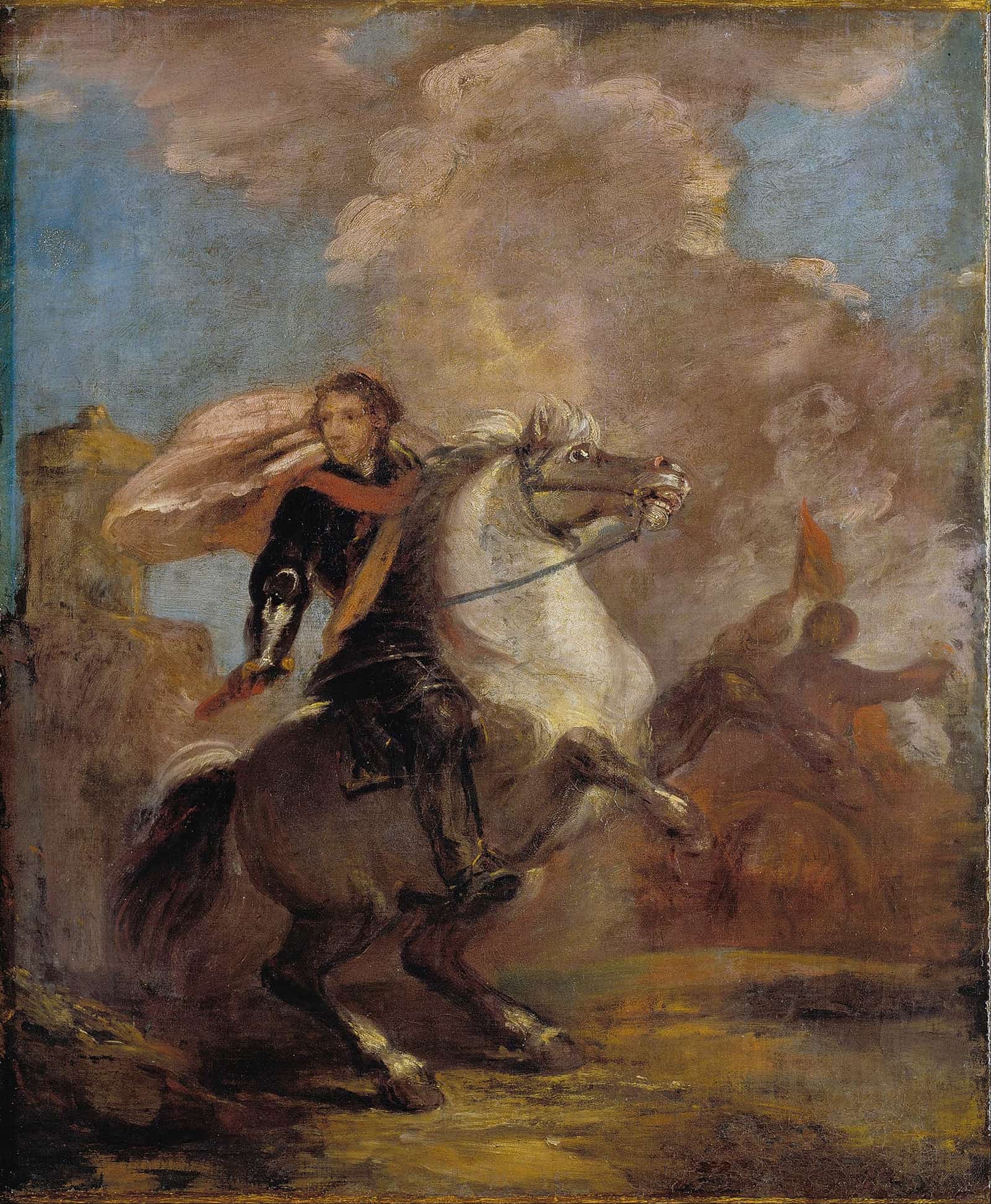An Officer On Horseback by Sir Joshua Reynolds
