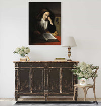 An Old Woman Dozing Over A Book by Nicolaes Maes