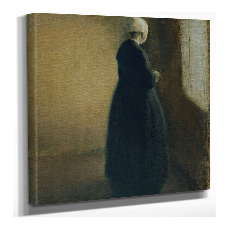 An Old Woman Standing By A Window by Vilhelm Hammershoi