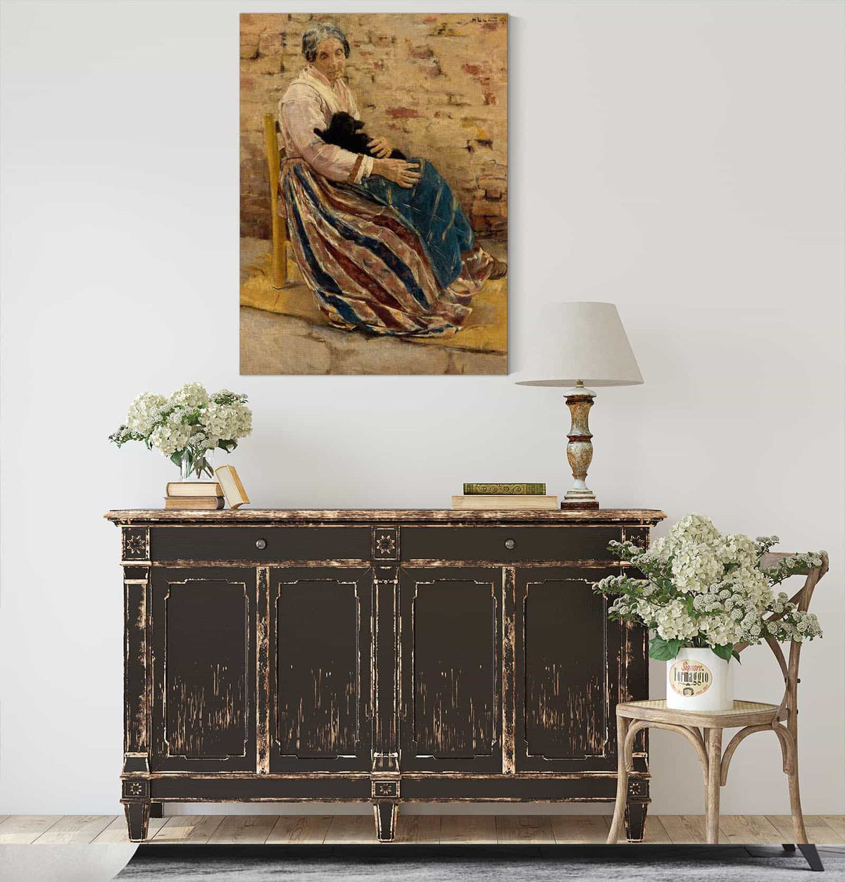 An Old Woman With Cat by Max Liebermann