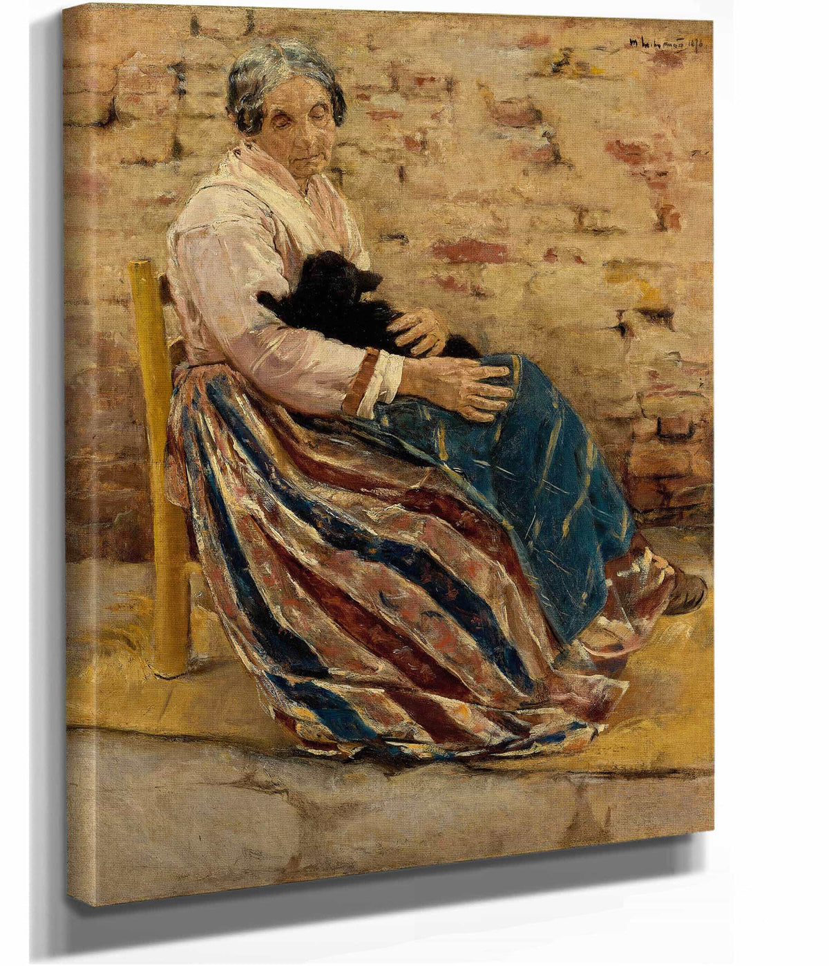 An Old Woman With Cat by Max Liebermann