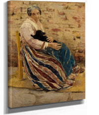 An Old Woman With Cat by Max Liebermann